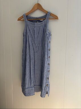 Linen&Viscose nautical strapless dress